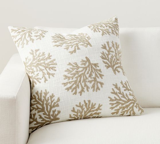 Coral Embroidered Pillow Pottery Barn coral-embroidered-pillow-pottery-barn
