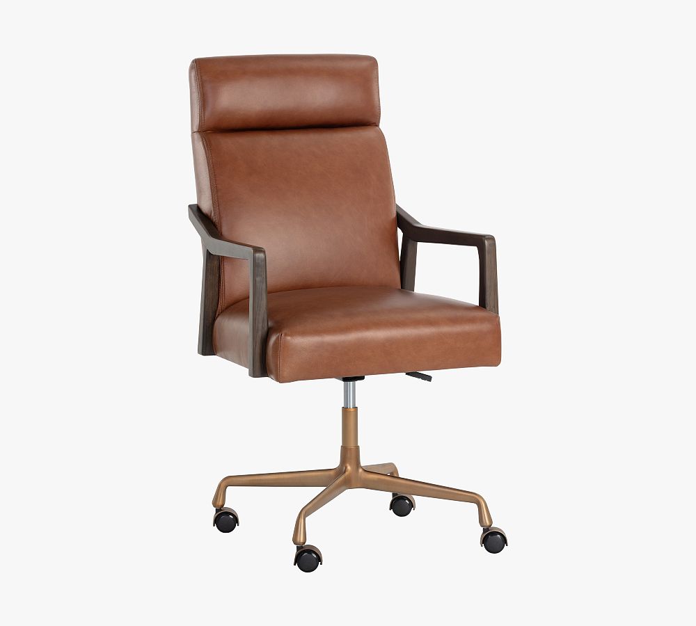 Misha Leather Swivel Desk Chair