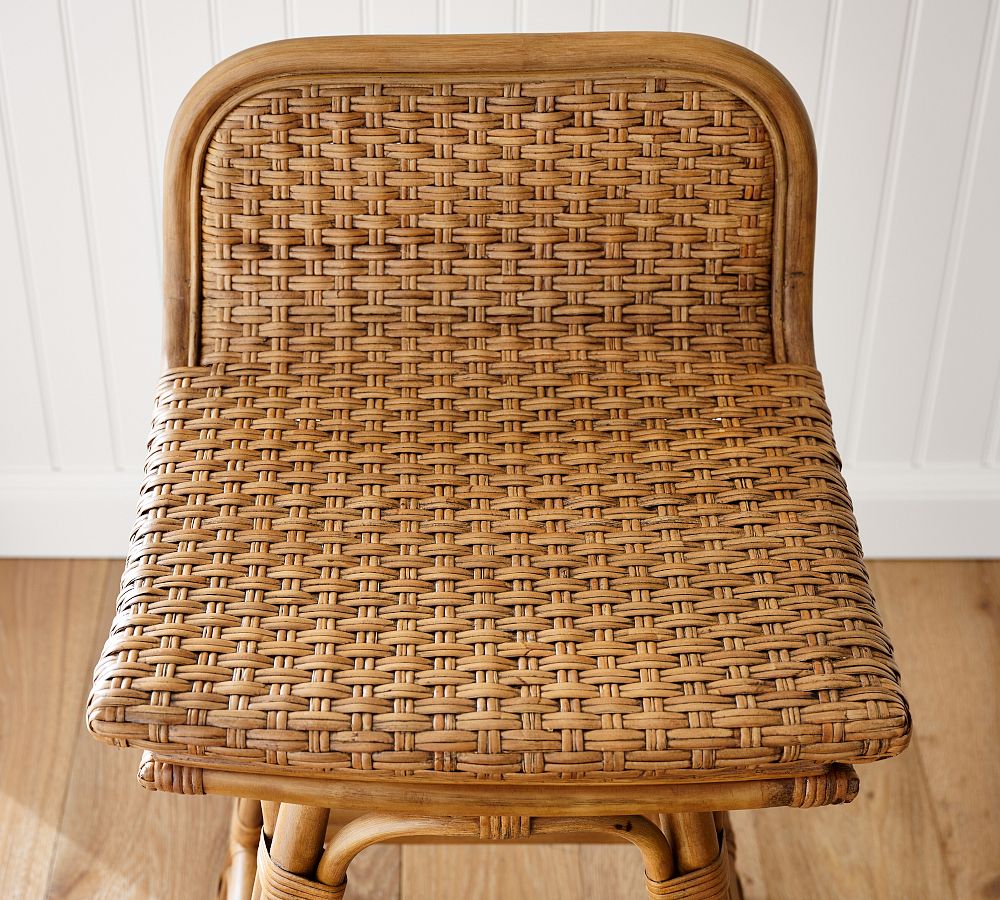Isla Rattan Swivel Counter Stool | Pottery Barn