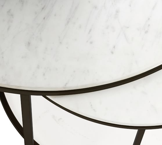 Delaney Round Marble Nesting Coffee Table | Pottery Barn
