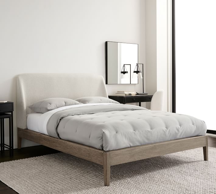 Jake Upholstered Wood Base Platform Bed