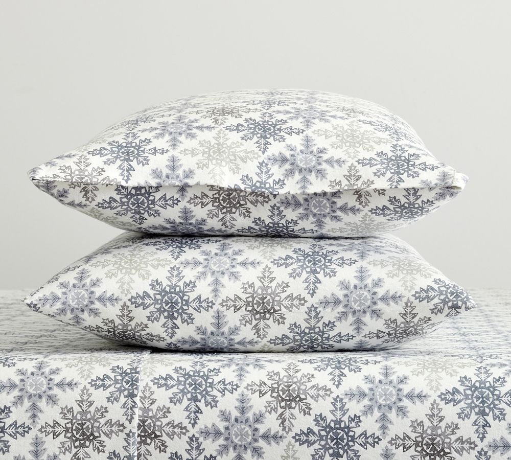 Frosty Snowflake Flannel Pillowcases - Set of 2