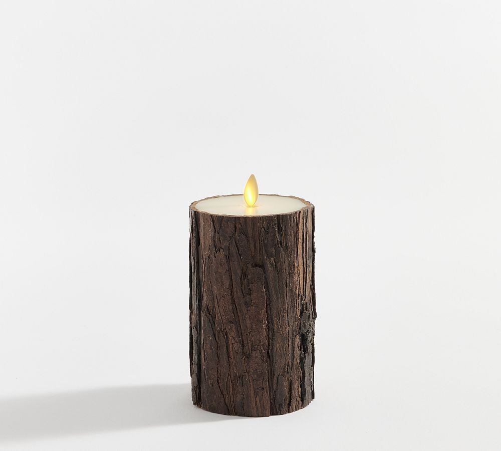 Premium Flickering Flameless Candle - Brown Bark