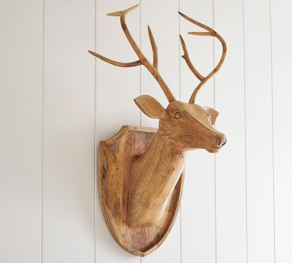 Wooden Stag Head