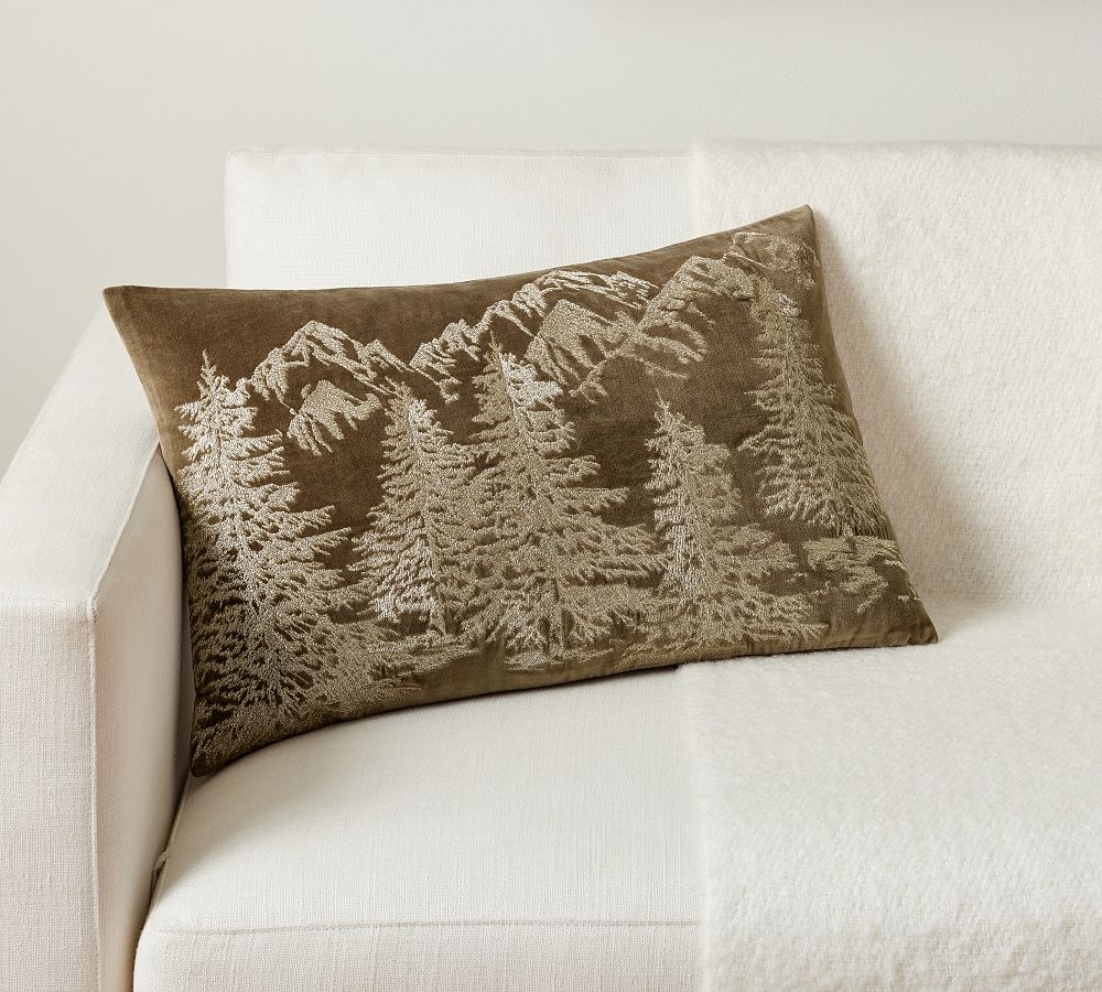 Mammoth Metallic Embroidered Lumbar Pillow