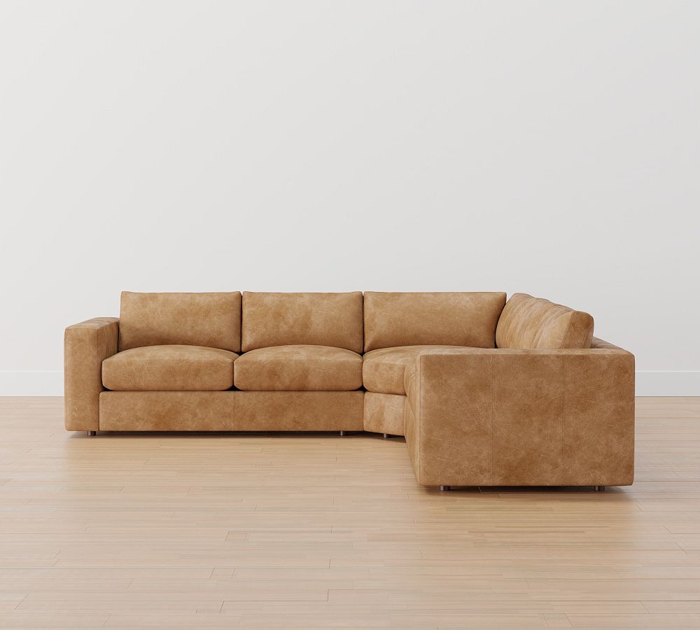 L shaped online sectional with wedge