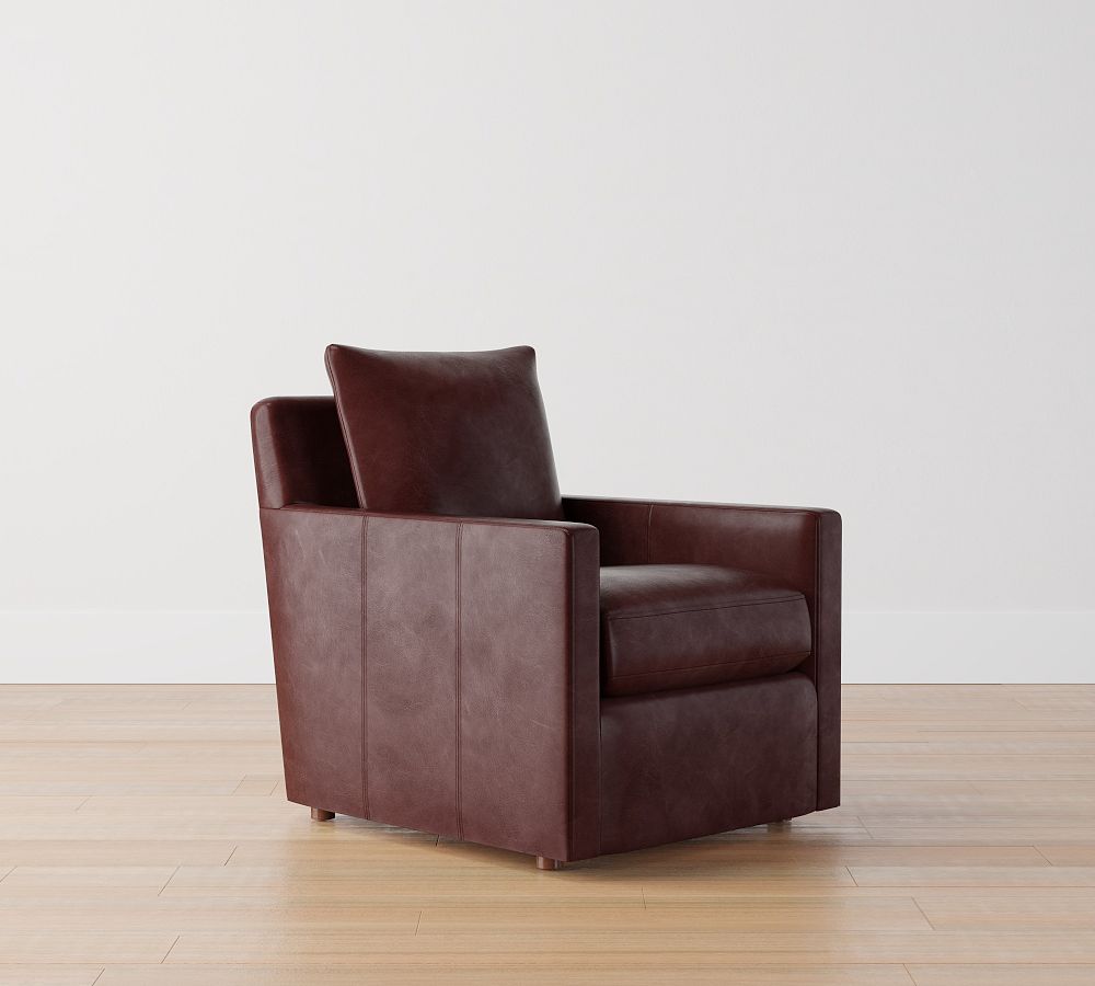 Ayden Square Arm Leather Armchair