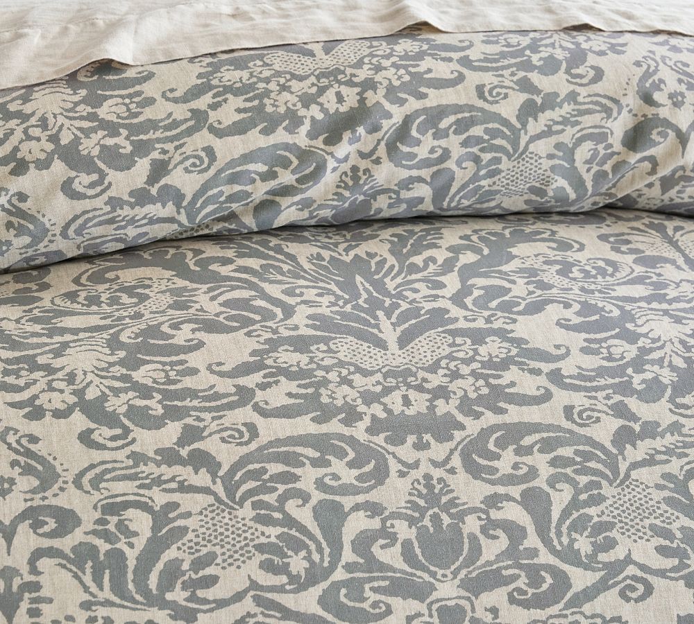 Stella Printed Damask Duvet Cover & Shams Pottery Barn