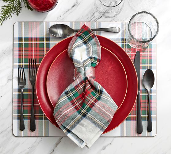 Stewart Plaid Cork Placemats Set of 4 Pottery Barn