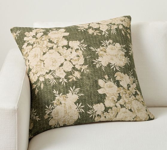 Zenia Floral Quilted Pillow | Pottery Barn