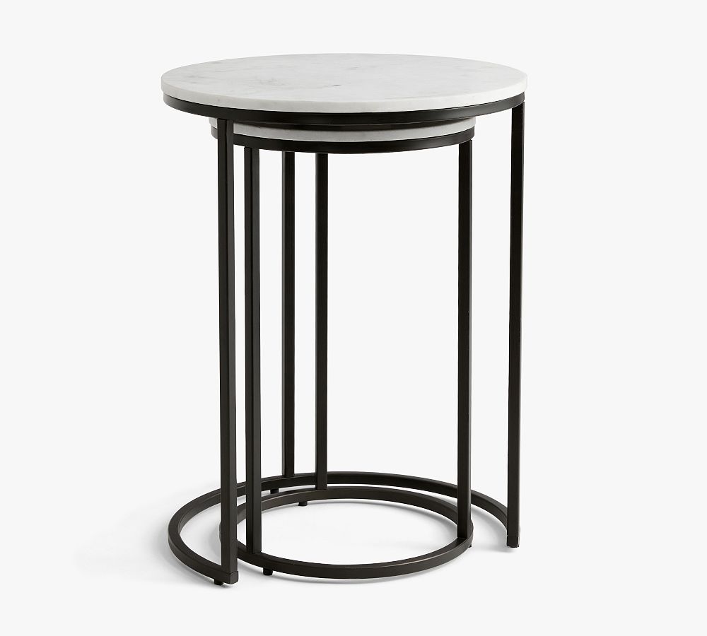 Delaney Round Marble Nesting End Table Pottery Barn