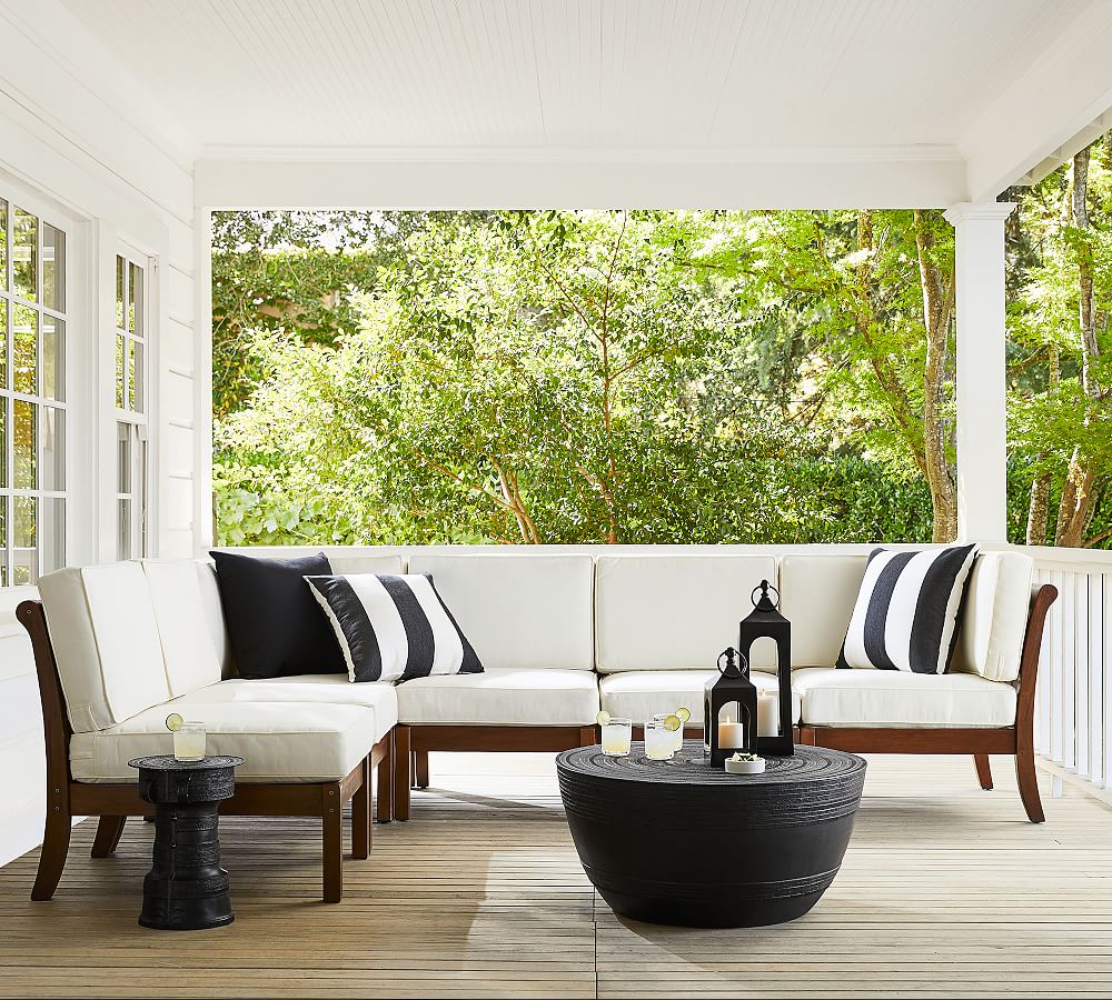 Pottery Barn Build Your Own Chatham Mahogany Outdoor Sectional Components, Honey CoolSprings