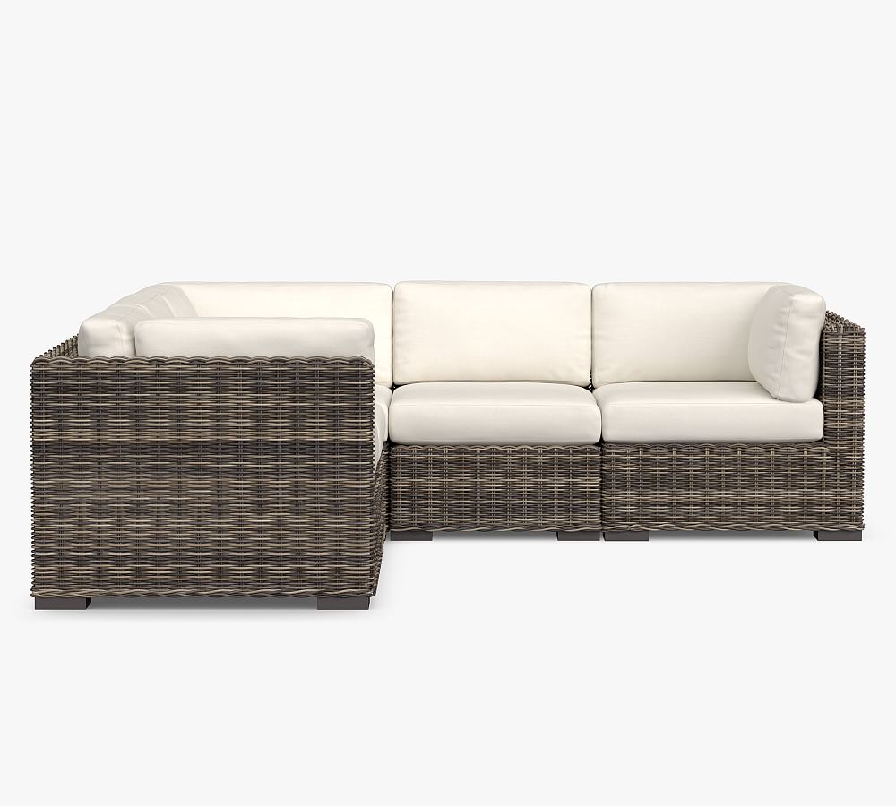 Huntington AllWeather Wicker Square Arm Outdoor Sectional Set