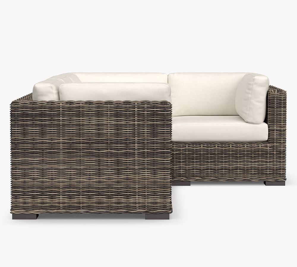 Huntington AllWeather Wicker Square Arm Outdoor Sectional Set
