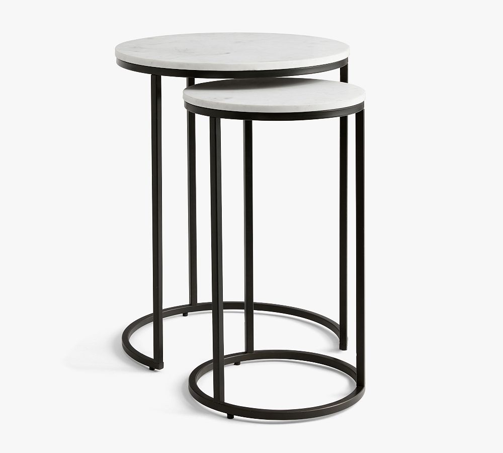 Delaney Round Marble Nesting End Table