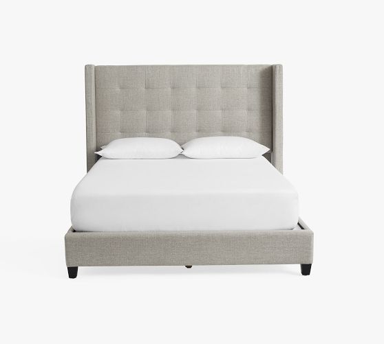 Elliot Upholstered Tufted Shelter Bed Pottery Barn