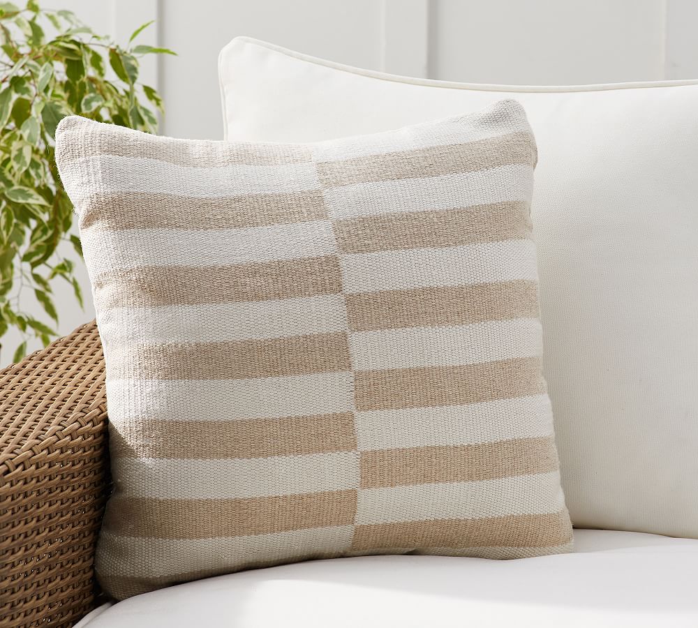 Skye Eco-Friendly Textured Outdoor Throw Pillow | Pottery Barn