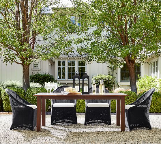 Chatham Mahogany Extending Outdoor Dining Table | Pottery Barn
