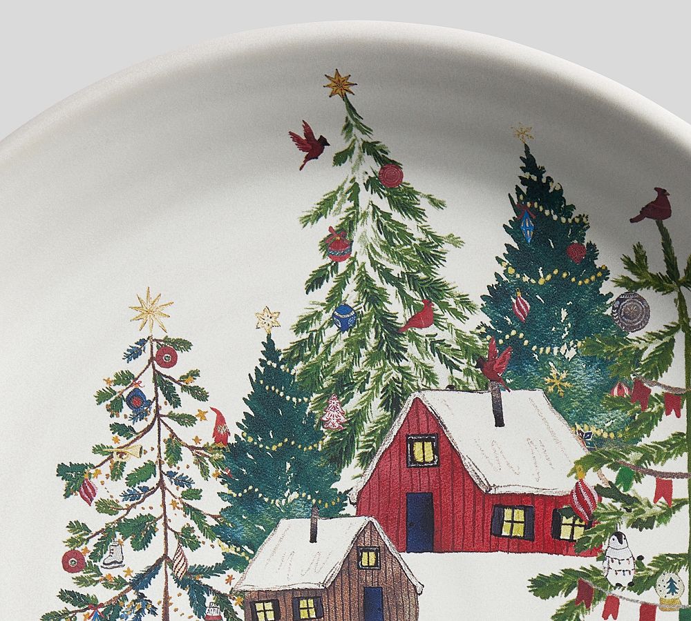 Christmas in the Country Stoneware Salad Plates - Set of 4