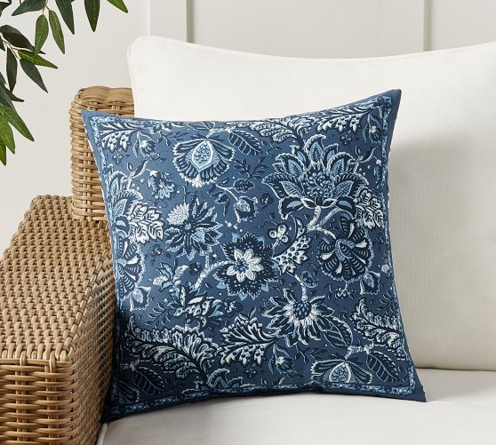 Evalina Reversible Floral Outdoor Throw Pillow | Pottery Barn