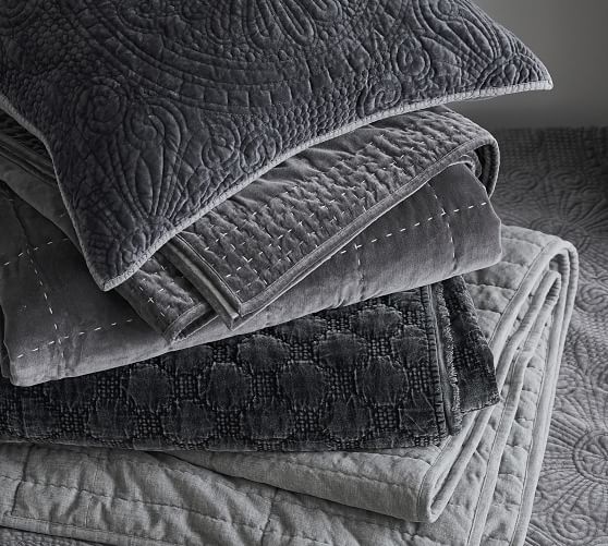 Velvet Medallion Quilted Sham Pottery Barn