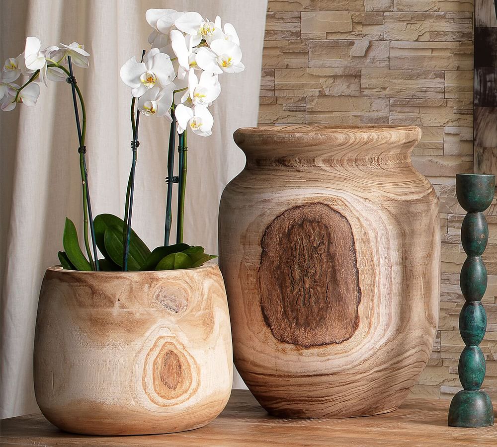 Acacia Wooden Vase