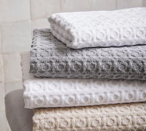 Waffle Sculpted Organic Towel | Pottery Barn