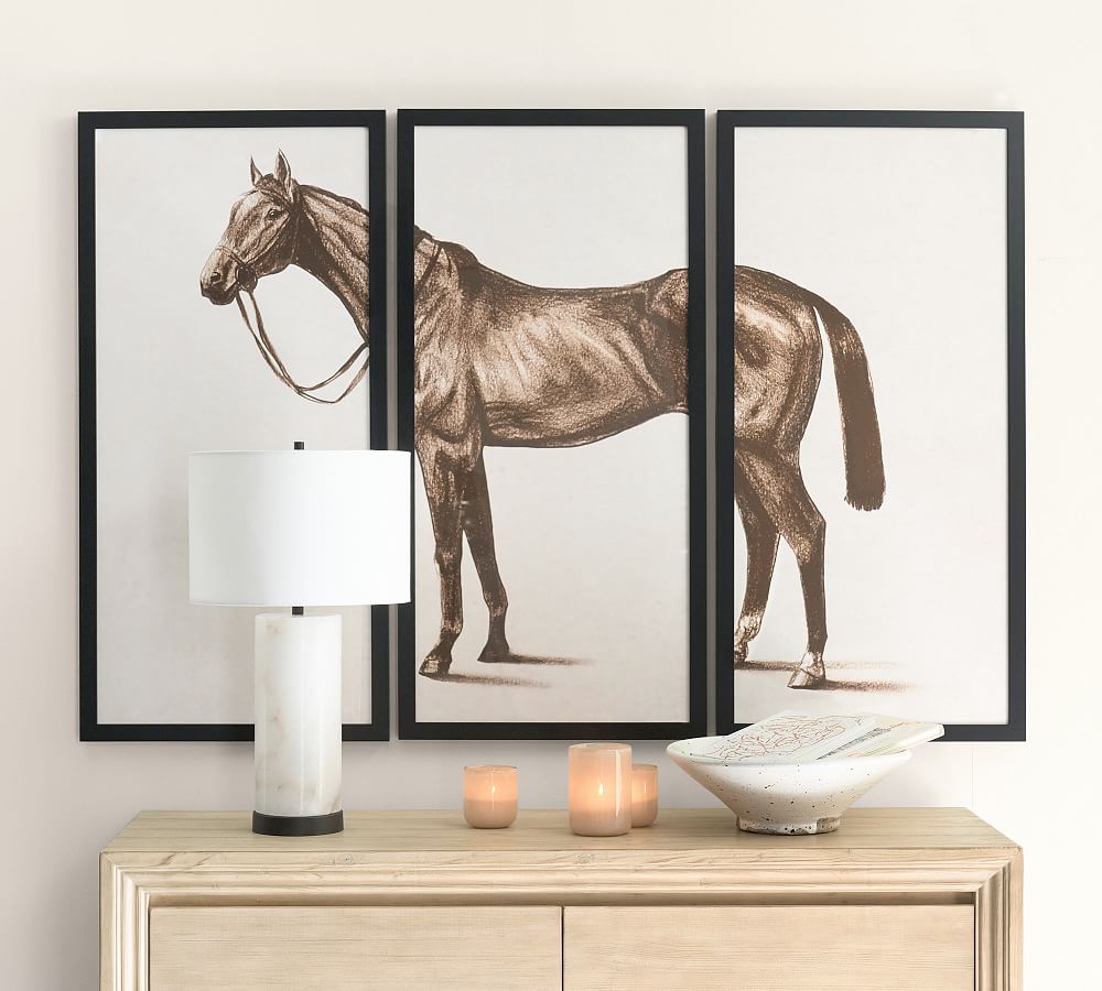 horse triptych art