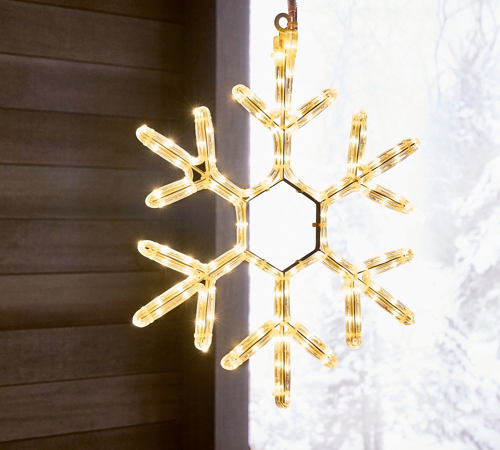 LED Lit Warm White Snowflakes