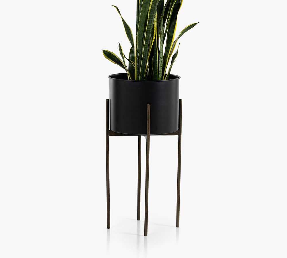 Dundee Bronze Floor Indoor/Outdoor Planter with Tall Stand +