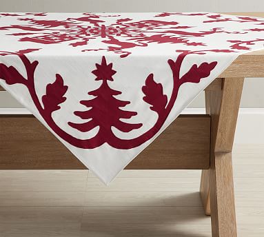 Clara Applique Cotton Table Throw | Pottery Barn