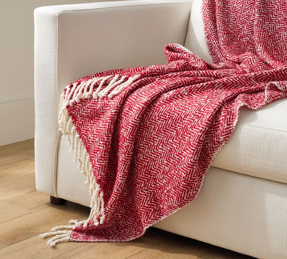 Bellamy Herringbone Throw Blanket Pottery Barn