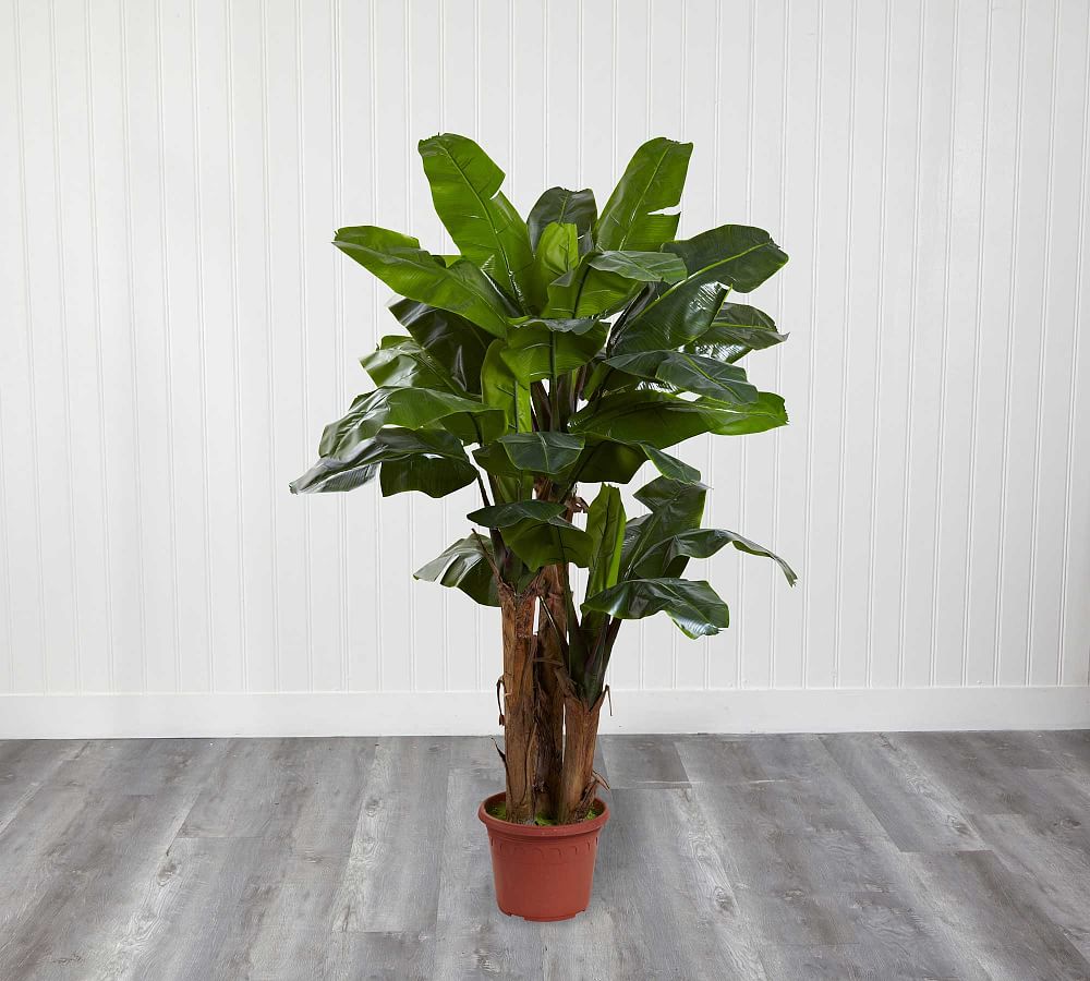 Faux Potted Triple Stalk Banana Tree Pottery Barn
