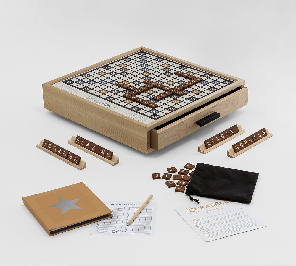 Wooden Scrabble Board Game - Maple Luxury Edition