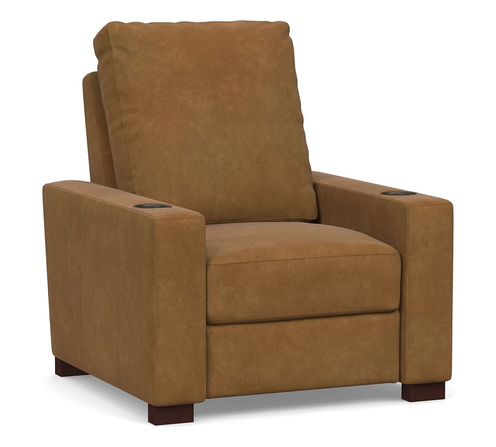 Turner Square Arm Leather Media Single Chair