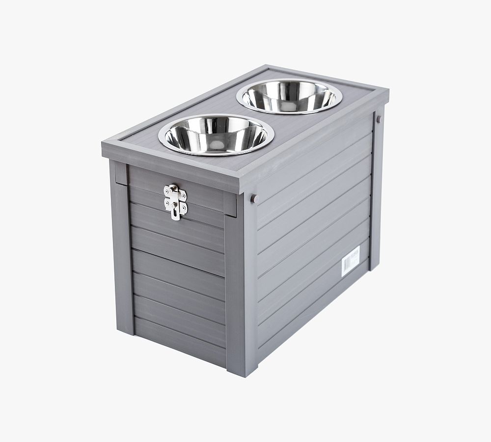 Ecoflex® Dual Pet Bowls with Sliding Food Storage