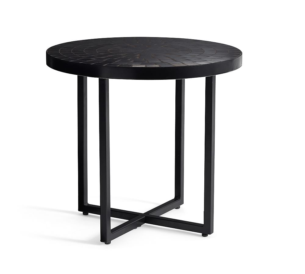 Black Tile 20" Side Table Pottery Barn