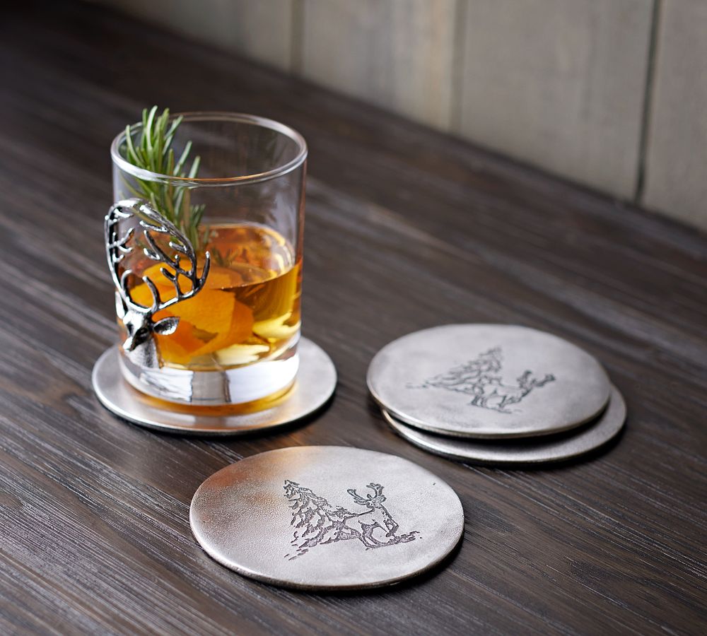 Rustic Forest Coasters - Set of 4