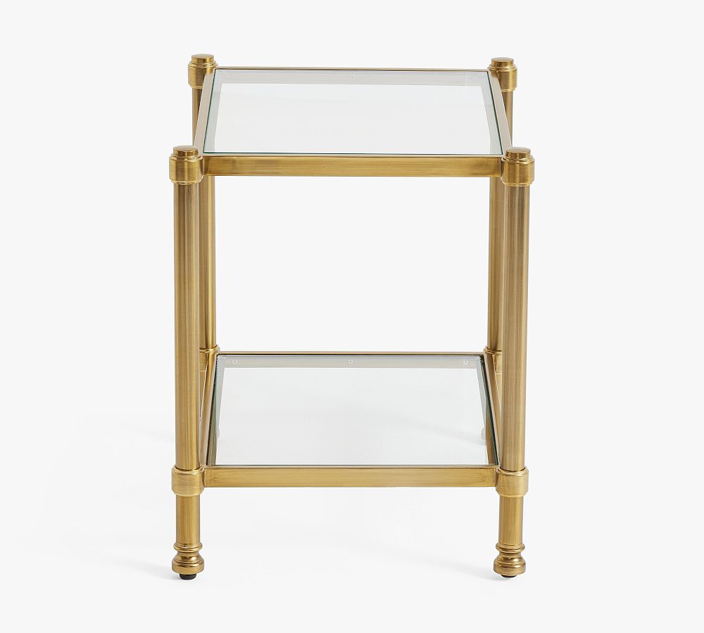 Everson Square Glass Side Table Pottery Barn