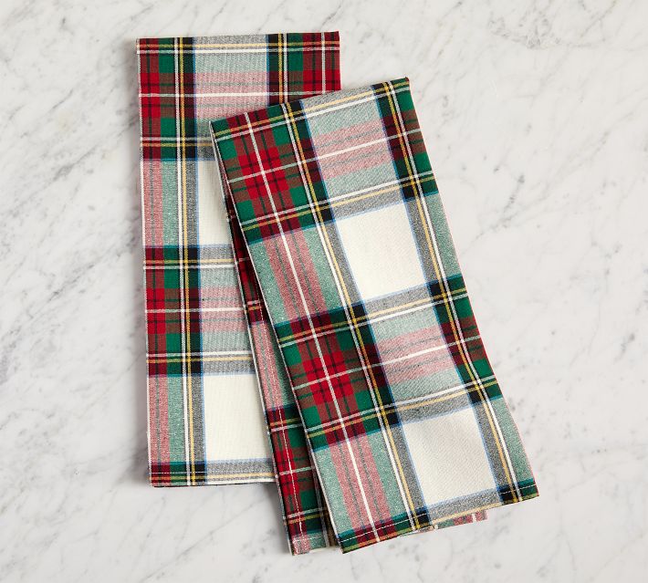 Connell Pinecone Plaid Tea Towel Set of 3 19x28