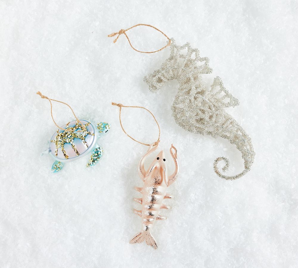 Coastal Animal Ornaments - Set of 3