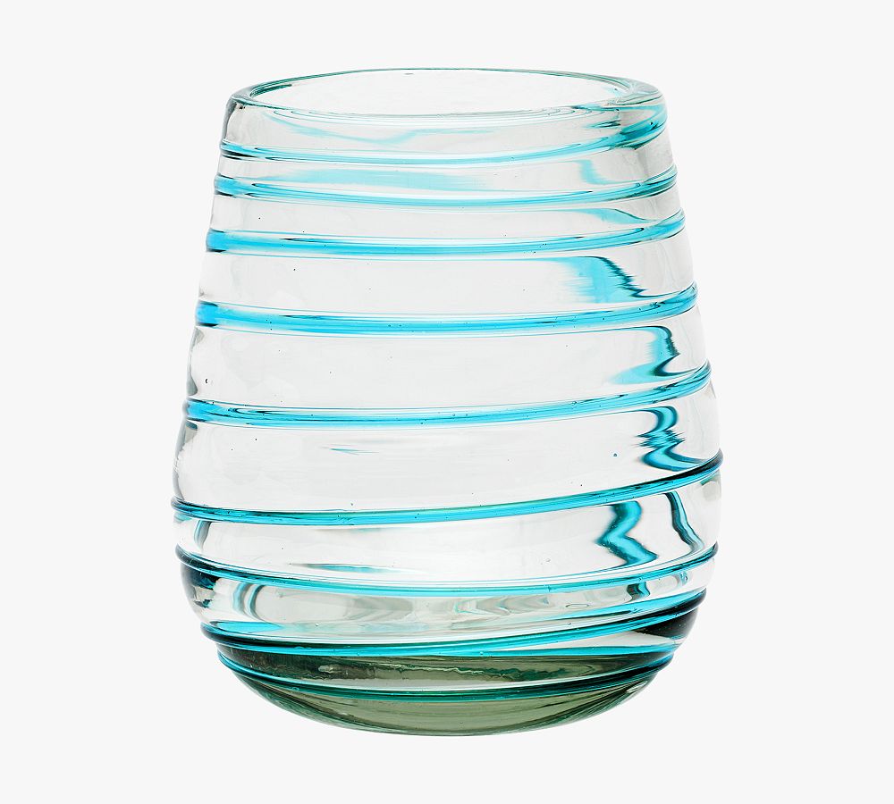 Spiral Recycled Stemless Wine Glass Set