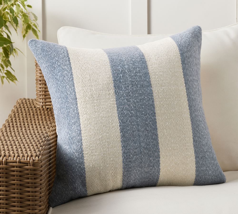 Classic Striped Handwoven Chenille Lumbar Pillow