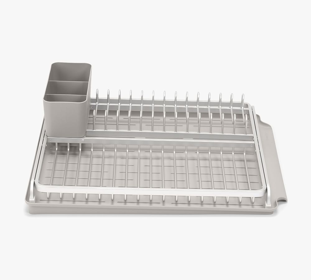 Brabantia Compact Dish Drying Draining Rack (Dark Gray) Plastic Easy-Clean  Drip Tray & Removable Cutlery Basket