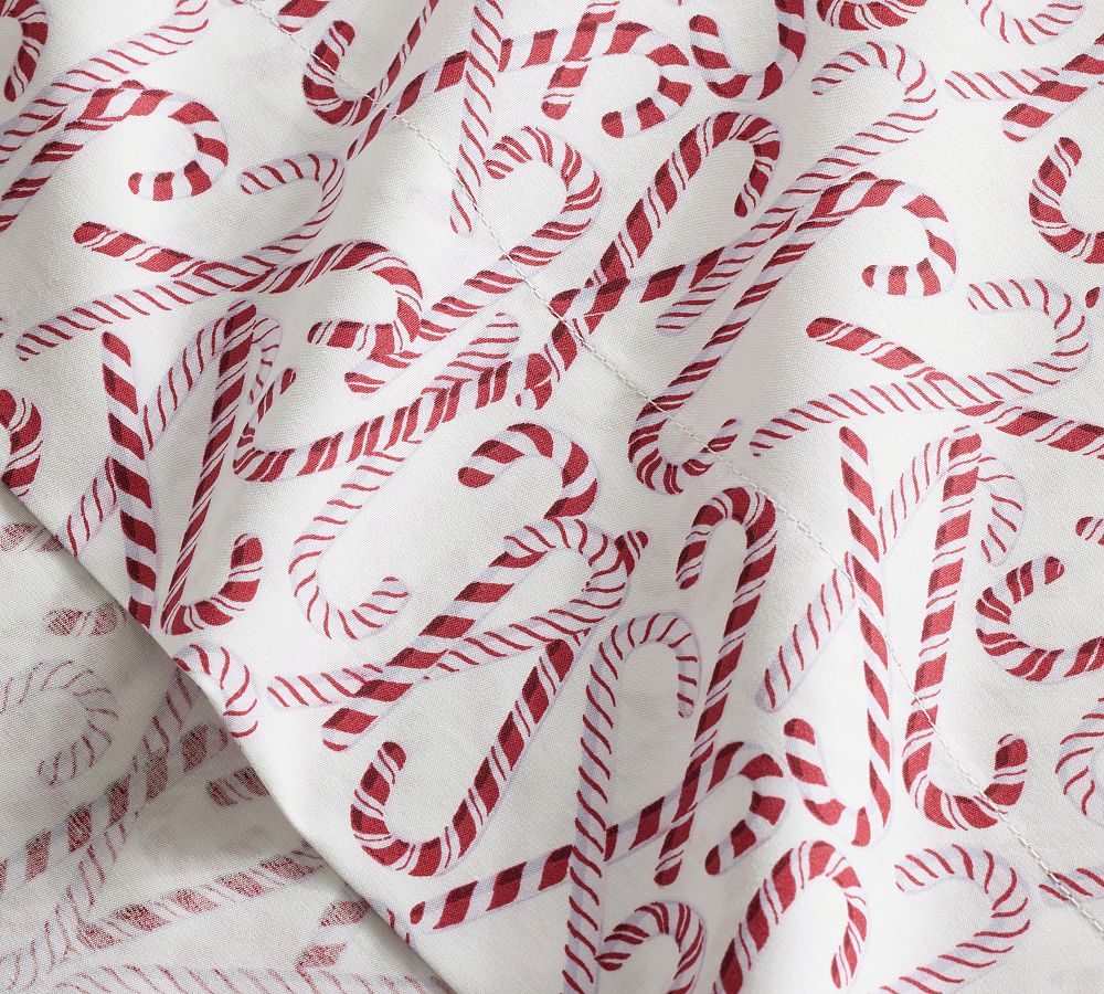 Candy Canes Percale Sheet Set | Pottery Barn