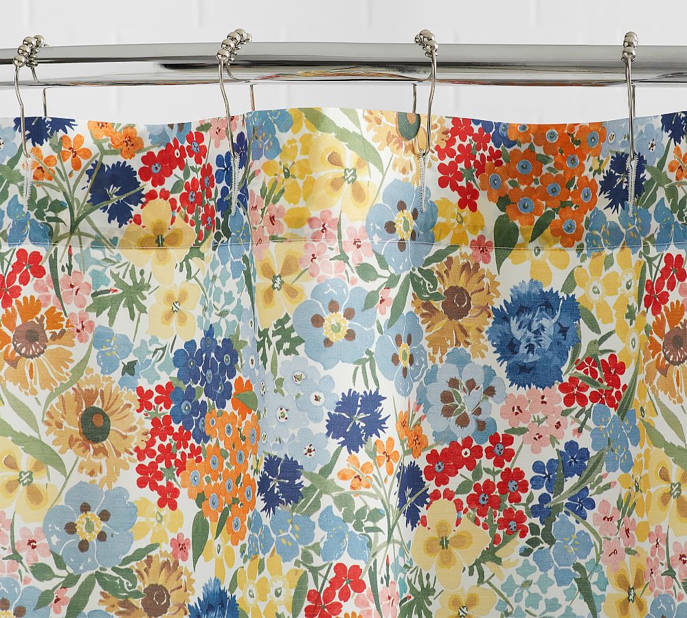 Willow Floral Organic Shower Curtain Pottery Barn