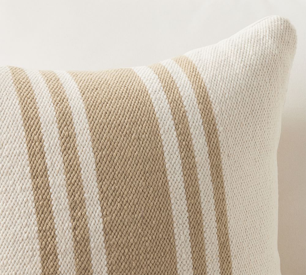 Modern Farmhouse Striped Outdoor Throw Pillow