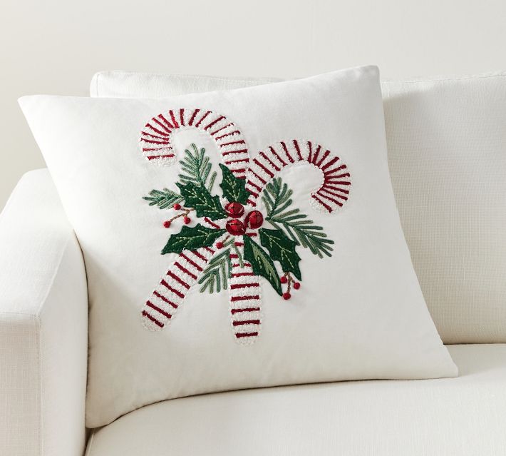 Candy Cane Kids Christmas Throw Pillow + Reviews