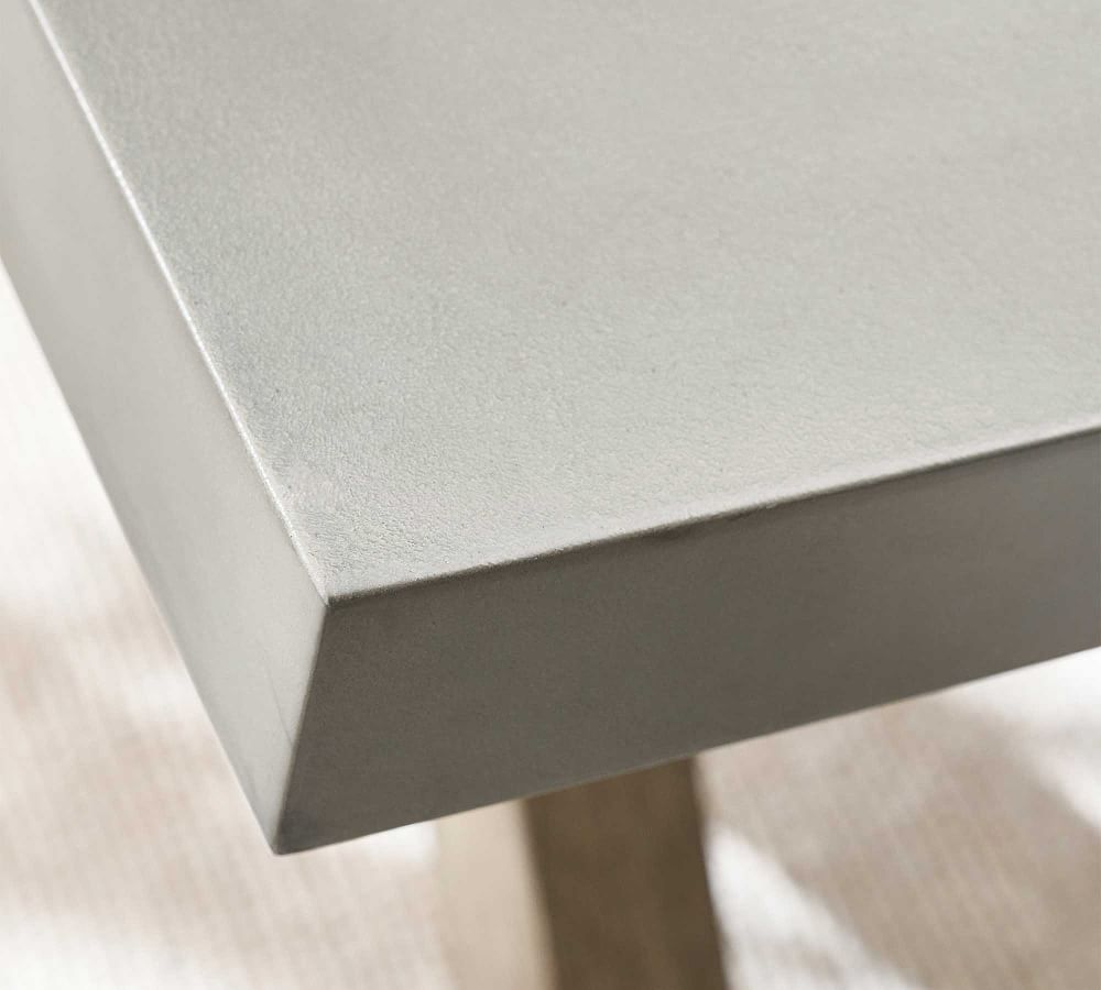 Indio Concrete & Eucalyptus XBase Outdoor Dining Table Pottery Barn