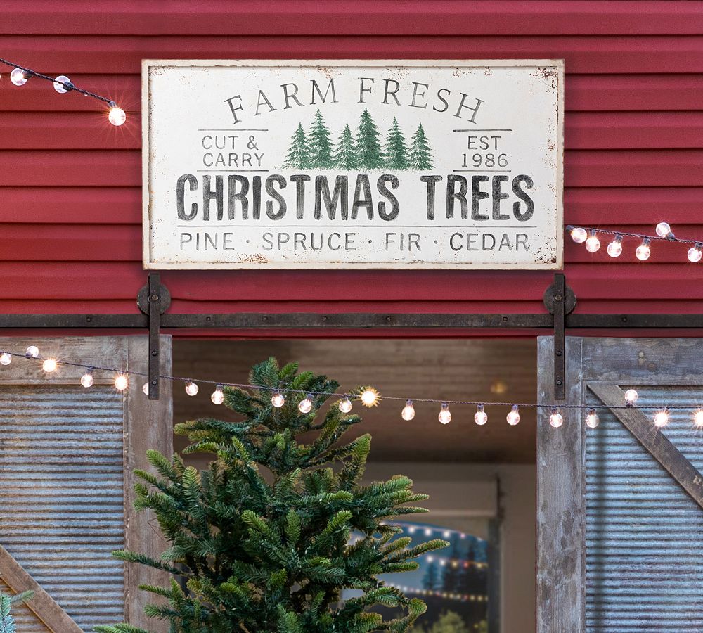Christmas Trees Vintage Wall Art | Pottery Barn